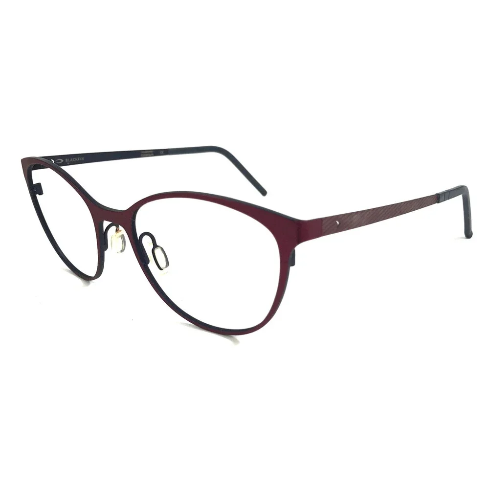 Blackfin Eyeglasses Frames BF808 WINDSOR COL.757 Black Red Cat Eye 52-18-145